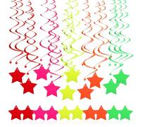 Toyvian 1set Neon Swirls Hanging Decorations for Birthday Parties Vibrant Ceiling Streamers for Festive Celebrations Easy to Install Hanging for Year and Dance Events