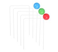 Toyvian 1Set Outdoor Croquet Set Wooden Balls Metal Wickets Lawn Game for Family Fun Interactive Play and Team Engagement for Backyard Activities