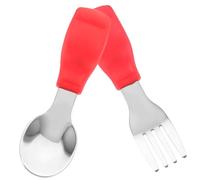 Toyvian 1set Portable Fork and Spoon Grip Lightweight Cutlery for Easy Feeding for Home and School Use Encourages Self-Feeding