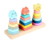 Toyvian 1Set Rainbow Animal Stacking Tower Stacking for Shape Sorting and Fine Motor Skills Development Engaging Montessori Play