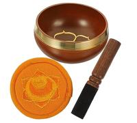 Toyvian 1Set Singing Bowl Meditation Yoga Sound Bowl with Mallet and Cushion Premium Copper Craftsmanship for Mindfulness and Relaxation for Buddhism and Sound