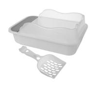 Toyvian 1set Splashing Cat Toilet Litter Box Half-enclosed Design for Capacity for Cats and Small Dogs White Pet Toilet Essentials