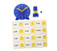 Toyvian 1Set Teaching Clock Kit Analog Clock Learning Stamp Set with Learning Cards Sturdy and Safe Materials for Fun Telling School