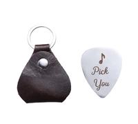 Toyvian 1set Valentine's Day Guitar Pick Keychain with Holder Unique Accessory for Music Lovers Durable and Practical Plectrum for Couples