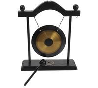 Toyvian 1set Vintage Brass Gong Desktop Adorn Chinese Style Home Tabletop Decor Base Ornament for Cultural Atmosphere for Living Room and Housewarming