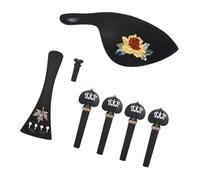 Toyvian 1set Violin Repair Accessories Chin Rest Endpin and Tuning Peg Handcrafted Parts for Enhanced Sound Quality and Unique Aesthetic for Musicians