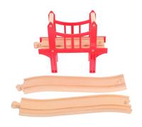 Toyvian 1set Wooden Train Track Expansion Set Bridge Accessories Compatible Toy Railway Develops Motor Skills for Home and Wooden Construction