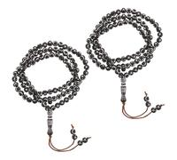 Toyvian 2 Pack Islamic Prayer Beads for Muslims, 99 Acrylic Tasbih Beads with Elegant Middle Eastern Design, Versatile Rosary Necklace Enhancing Concentration for Eid Present and Religious