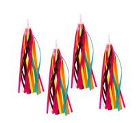 Toyvian 2 Pairs Colorful Bike Streamers for Rainbow Scooter Handlebar Tassel Ribbons Easy Attach Satin Finish Decorations for Boys Birthday Parties and Summer Riding