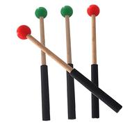 Toyvian 2 Pairs Drum Mallets Tongue Drumsticks Marimba Mallets Comfortable to Hold Polished Surface Percussion Sticks Rubber Head Accessory Assorted style