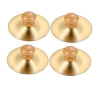 Toyvian 2 Pairs of Golden Copper Finger Cymbals Small Hand Percussion Instruments for Children and Enhance Musical Skills with Wooden Handles, Steady Rhythm to Train Children's Hearing