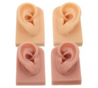 Toyvian 2 Pairs Silicone Ear Model Left Right Simulation Flexible Soft Fake Ears for Piercing Practice Jewelry Display Anatomy Learning Lightweight Portable Teaching Tool
