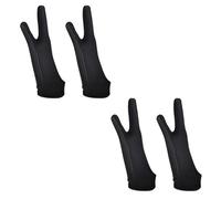 Toyvian 2 Pairs Two-Finger Digital Drawing Gloves for Right and Left Hand Black Triple-Layer Sketching Gloves for Paper and Graphics Tablet for Painting and Oil Drawing