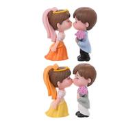 Toyvian 2 Pairs Unique Bride and Groom Cake Topper Tabletop Couple Dolls for Wedding Cake Decoration and Romantic DIY Landscape Versatile Centerpiece for Wedding Day and Valentines