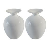 Toyvian 2 Pcs Ceramic Vase Flower Arrangement Container Elegant Contemporary Chic Design White Desktop Flower Holder Strong Sturdy Not Easy to Deform for Balcony Decoration