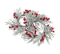 Toyvian 2 Pcs Christmas Candle Rings Wreath Artificial Pine and Berry Decor for Pillar Candles Stable Holders Rustic Table Centerpiece for Holiday and Wedding Decorations