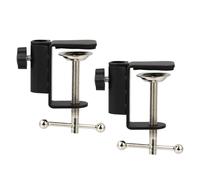 Toyvian 2 Pcs House Microphone Mount Clamp Metal Plastic with Non-slip Design Easy to Fix on Table Or Desk C Shape Clamp Height about 5cm for Studio and Live Streaming