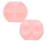 Toyvian 2 Pcs Madeleine Moulds Heart-Shaped Cake Pan with 4 Cavities, Non-Stick Silicone Bakeware for Oven Baking, Food-Grade Material with Less Baking Time and Longer Service Life