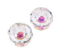 Toyvian 2 Pcs Octagonal Glass Nail Crystal Dappen Dish with Lid for Acrylic Powder and Liquid Suitable for Natural and Fake Nails or Makeup Use