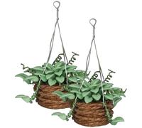 Toyvian 2 Pieces 1:12 Miniature Dollhouse Plants: Doll House Bonsai Plant Hanging Bonsai Pot Model Dollhouse Accessories