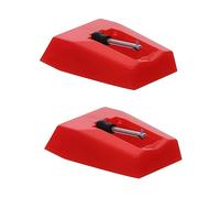 Toyvian 2 Pieces Red Turntable Stylus Replacement Needles for Vinyl Record Player and Phonograph, Compatible Retro Gramophone Record Players for Accurate Sound Playback