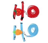 Toyvian 2 Pieces Small Pet Rabbit Harness and Leash Set, Soft Mesh Bunny Traction Rope Kit for Guinea Pigs, Hamsters, and Small Animals, Suitable for Outdoor Walks and Indoor Use Random