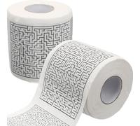 Toyvian 2 Rolls Bathroom Toilet Paper Maze Printed Multipurpose Soft Tissue Rolls Made from Wood Pulp, Safe to Use Toilet Napkins for Home and Office Use