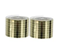 Toyvian 2 Rolls Gold Adhesive Mosaic Tiles 1464pcs DIY Glass Mirror Wall Stickers Self-Adhesive for Home Decoration and KTV Wall Decals