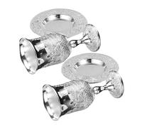 Toyvian 2 Set Shabbat Kiddush Cup Set with Wine Blessing Footed Wine Goblets for Jewish Festivals Rosh Hashanah Shabbos Bat Bar Mitzvah Wedding Traditional Judaica Holiday