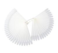 Toyvian 2 Sets 50pcs/set Fan-shaped Nail Color Chart Pointed Nail Tips Manicure Tool Pvc Plastic White Convenient for Coloring Salon