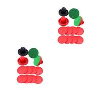 Toyvian 2 Sets Air Hockey Pucks and Paddles Tabletop Game Accessories for Ice Hockey Fun Ergonomic Design Smooth Sliding Durable Material