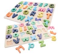 Toyvian 2 Sets Alphabet Puzzle for Early Learning Educational Jigsaw Puzzles with Lowercase Letters Logic and Intelligent Matching for Preschool Boys