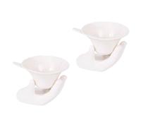 Toyvian 2 Sets Ceramic Tea Filter Reusable White Tea Infusers with Fine Mesh Sieve for Loose Leaf Brewing Easy to Clean and Safe Strainers for Afternoon Enjoyment