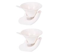 Toyvian 2 Sets Ceramic Tea Strainer with Fine Mesh Filter for Loose Leaf Tea White Chinese Accessory Practical Sifter for Home and Use