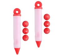 Toyvian 2 Sets Cream Cake Baking Decorating Tool Cake Pen for Bakery Silicone Reusable Non-stick Food-grade Silicone Pen Tips Hook for DIY Food Baking