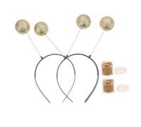 Toyvian 2 Sets Glitter Ball Costume Headbands for Women and Lightweight Martian Antenna Head Boppers with Authentic Space Design Comfortable Fit Party Accessories for Masquerade and