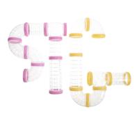 Toyvian 2 Sets Hamster Tunnel Kit Chew-resistant Plastic Hideout Tubes for Small Animals Including Ferrets and Rats Modular Clear Connectors for Cage Expansion and Interactive Play