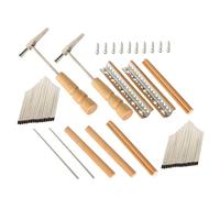 Toyvian 2 Sets Kalimba 17 Keys Repair Kit Wood Metal Accessories with Tuning Hammer Screws and Installation Tools Sturdy Elastic Thumb Piano Parts for Repairing The Old One Or DIY A