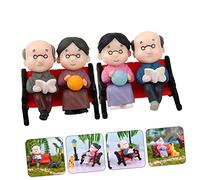 Toyvian 2 Sets Miniature Grandma and Grandpa Bench Statue Durable PVC Mini Park Ornament for Car Dashboard Fairy Garden Micro Landscape Decoration Weather Resistant Couple Sculpture Blue