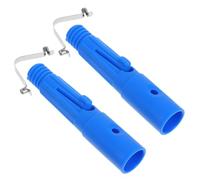Toyvian 2 Sets Mop Handle Connectors with Blue Plastic Snap Lock and Spring Clips Mop Stick End Caps Compatible with Cleaning Tools Quick Connector Adapter and Broom Poles