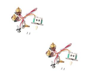 Toyvian 2 Sets Quality Guitar Lead Switch Toggle Harness 5 Way Volume Tone Pot Jack 250k 1t1v Kit Made of Durable Materials