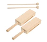 Toyvian 2 Sets Wooden Rhythm Percussion Instrument with Mallets Natural Wood Blocks for Adults and Beginners Versatile Musical Instrument for Diverse Sound Effects