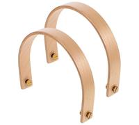 Toyvian 2 Sets Wooden Teapot Handles U-Shaped Replacement Pot Handles Lightweight Beech Wood and Copper Alloy Ergonomic Kettle Grip for Tea Makers