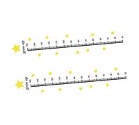 Toyvian 2 Sheets Kids Height Decal Star Shape PVC Wall Sticker Removable Fine Picture Quality for Children's Rooms