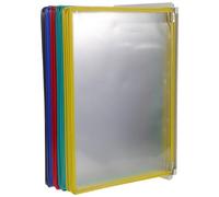 Toyvian 20-Page A4 Wall-Mounted Display Rack, Multicolored PVC and Metal Flyer Holder, Office Document Organizer for Meeting and Desk Reference Storage