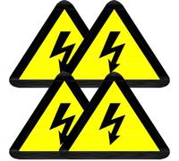 Toyvian 20 Sheets Yellow Self Adhesive Warning Stickers Electric Fence High Voltage Caution Labels for Equipment and Electrical Panels Suitable for Home and School Use
