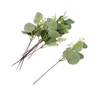 Toyvian 20pcs Artificial Eucalyptus Stems with Leaves Faux Greenery Branches for Wedding DIY Floral Arrangements Home Decor Vase Fillers Low Maintenance Realistic Look