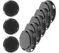 Toyvian 20pcs Black Abs Piggy Bank Bottom Caps Lightweight and Sturdy Replacement Plugs for Plaster Figurine and Money Box Savings Jar