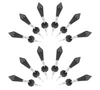 Toyvian 20pcs Black Chandelier Crystal Replacement Icicle Prisms with Octagon Beads Lightweight Crystal Lamp Beads for Sun Catchers Window Hanging Pendants DIY Decoration and Christmas