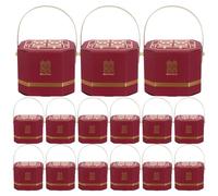 Toyvian 20Pcs Chinese Wedding Favor Boxes Large Wine Red Candy Storage Containers with Handle, Paper Treat Boxes for Wedding Party, Bridesmaids Packaging